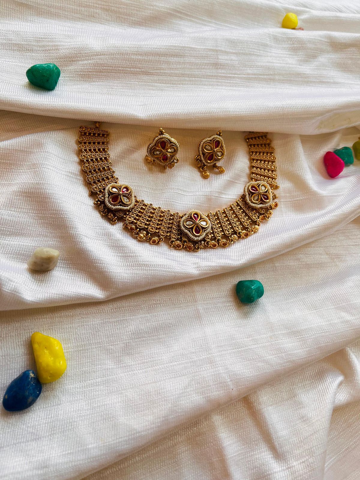 Antique Floral Nakshi Temple Set"