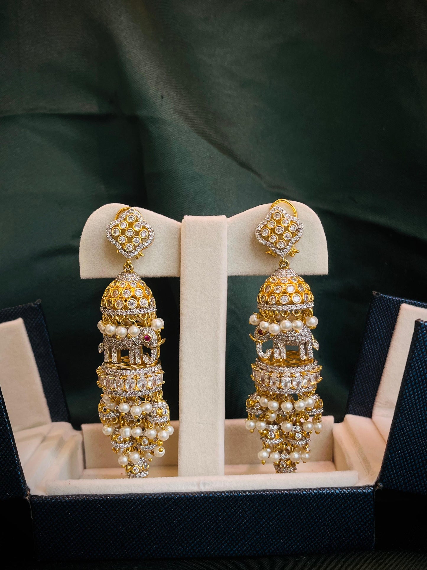 Baroque Gold Plated Bridal Jhumkas