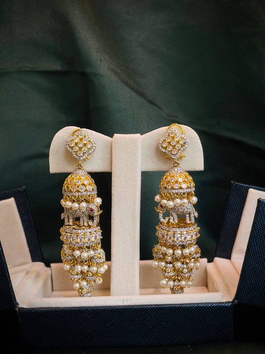 Baroque Gold Plated Bridal Jhumkas