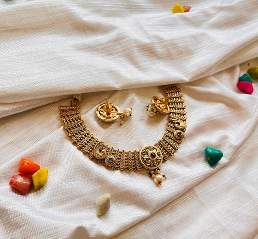 Royal Mandala Gold Plated Temple Set"