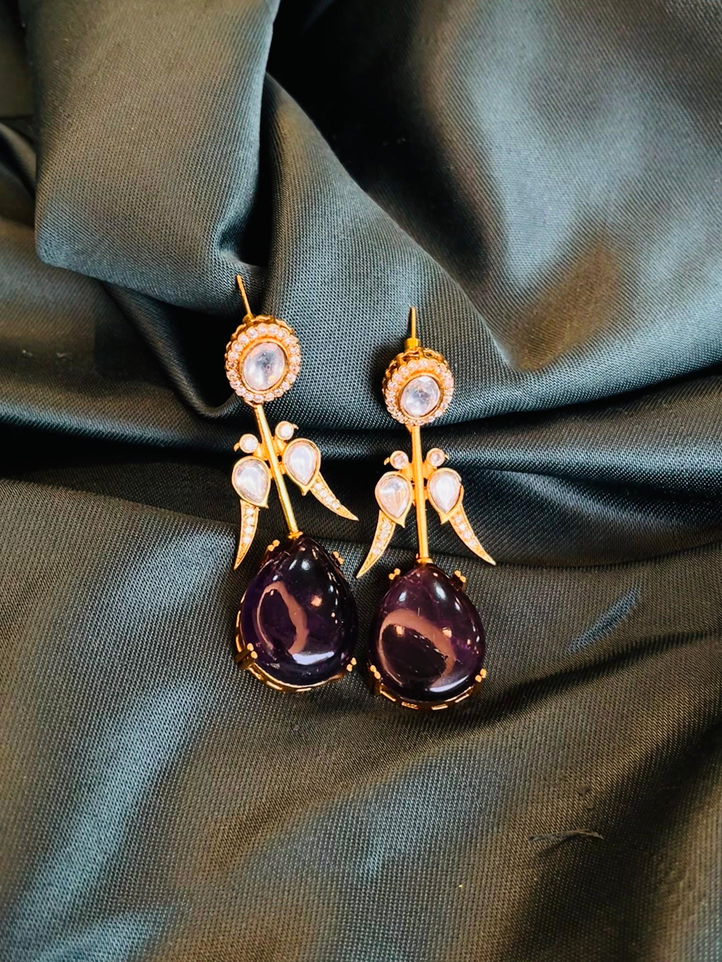 Verdant Elegance Statement Earrings