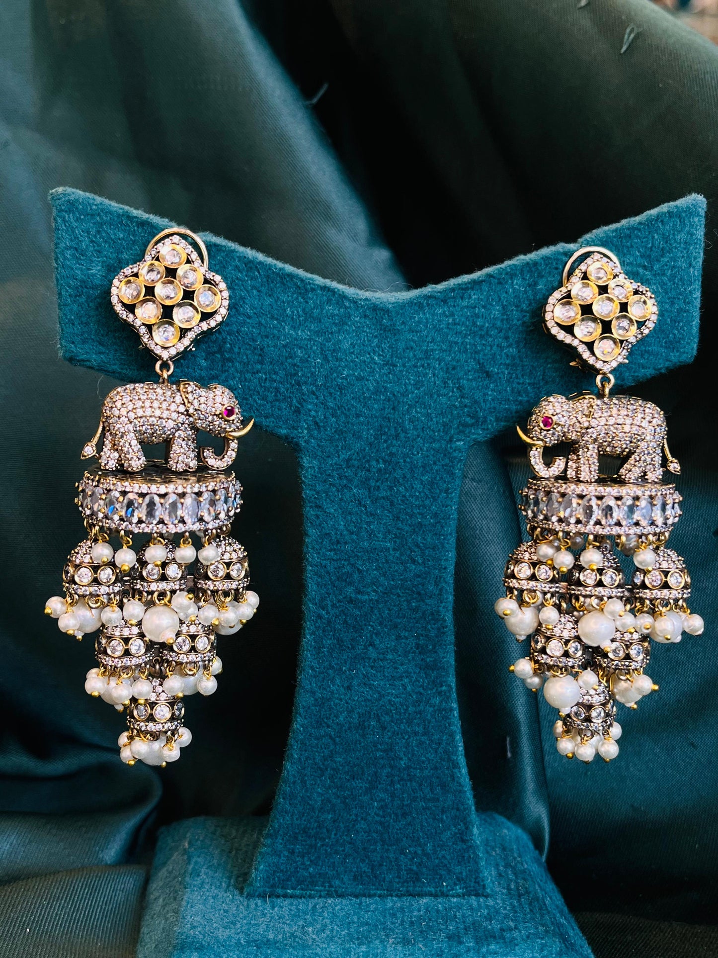 Opulent Elephant Cascade Earrings